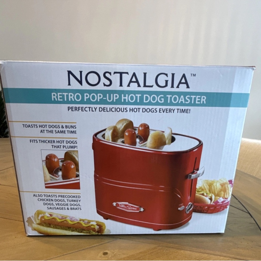 Nostalgia Retro Pop-Up Hot Dog Toaster - Red Metallic Finish